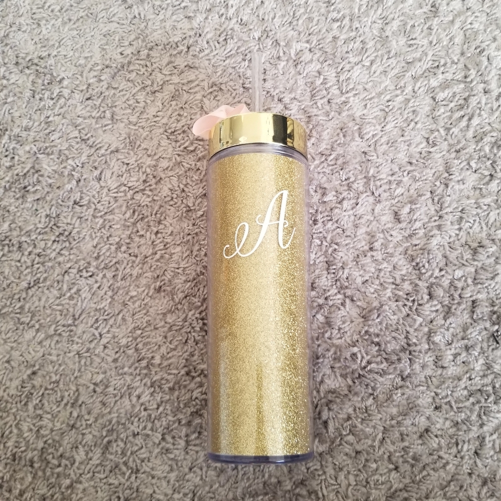 Glitter "A" Tumbler 16 Oz